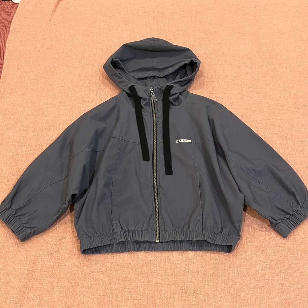 Roxy cropped canvas Jacket with Black small wm’s